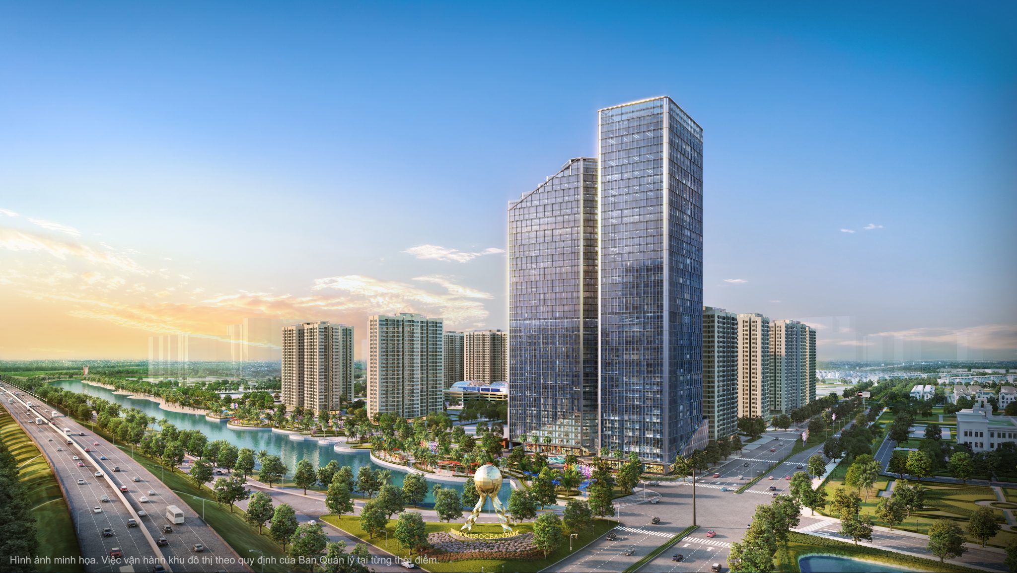 Toàn cảnh tòa nhà Technopark Tower tại Vinhomes Ocean Park Gia Lâm Hanoi